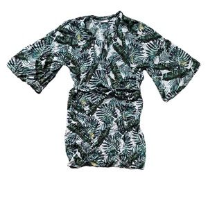 Posy White & Green Palm Tree Swimsuit Cover Up 2